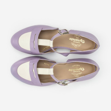 Wide fit - Mocasines Lavender & White