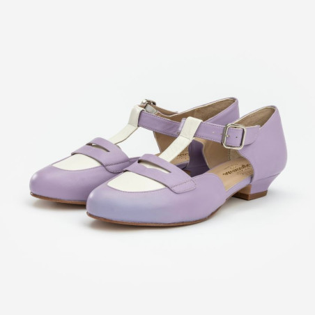 Wide fit - Mocasines Lavender & White