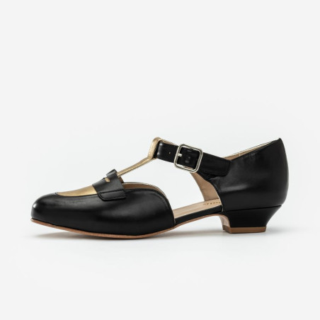 Wide fit - Mocasines Black & Gold