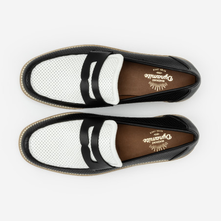 Mocassins blancs et noirs pour danser le swing - Homme