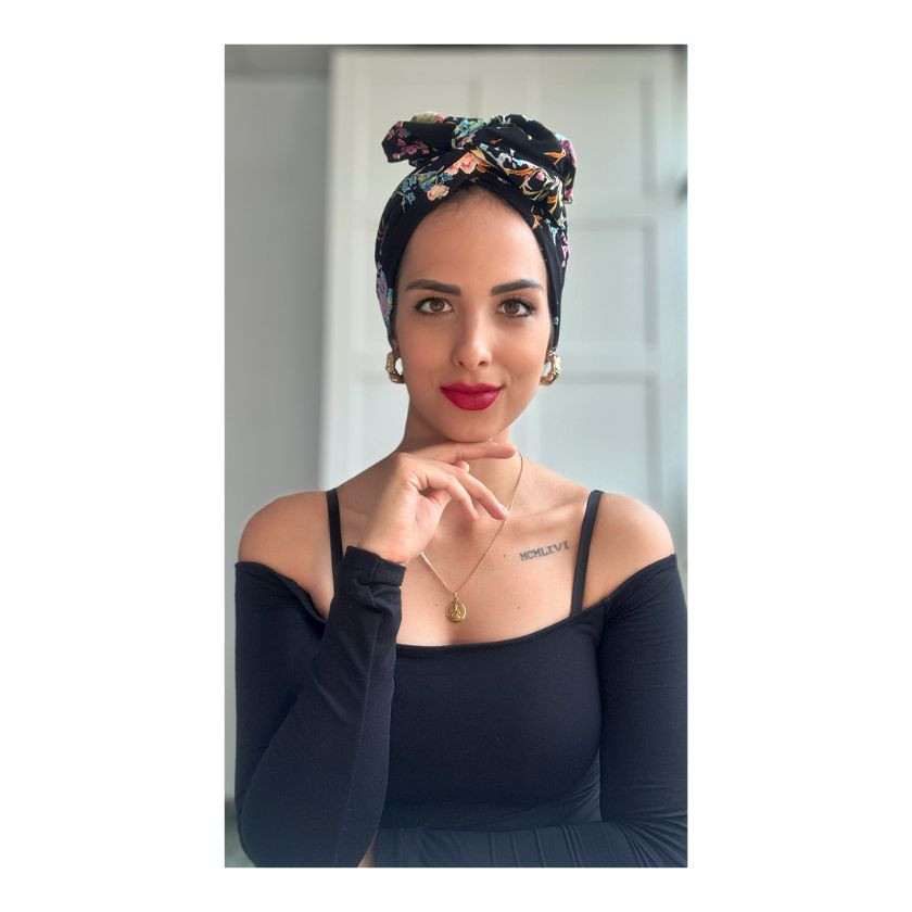 Turbante con estampado floral
