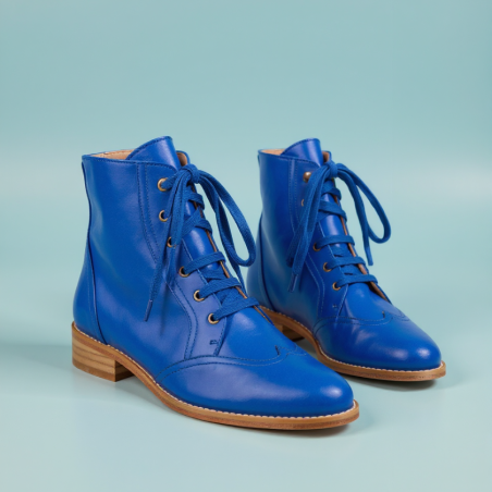 Alma Vintage Boots Bright Blue