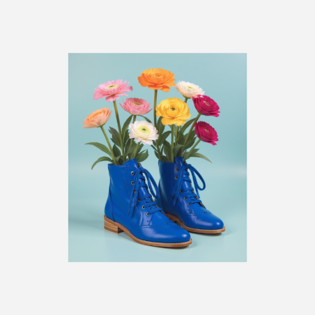 Alma Vintage Boots Bright Blue