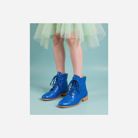 Alma Vintage Boots Bright Blue