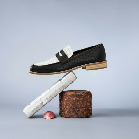 Mocasines blancos y negros para bailar swing - Hombre