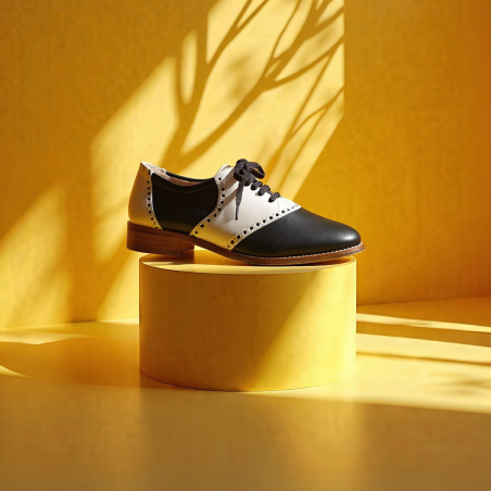 Saddle shoes dark chocolate and cream - For men