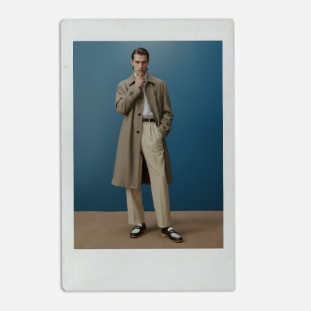 Mocasines blancos y negros para bailar swing - Hombre