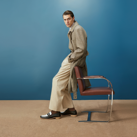 Mocassins blancs et noirs pour danser le swing - Homme