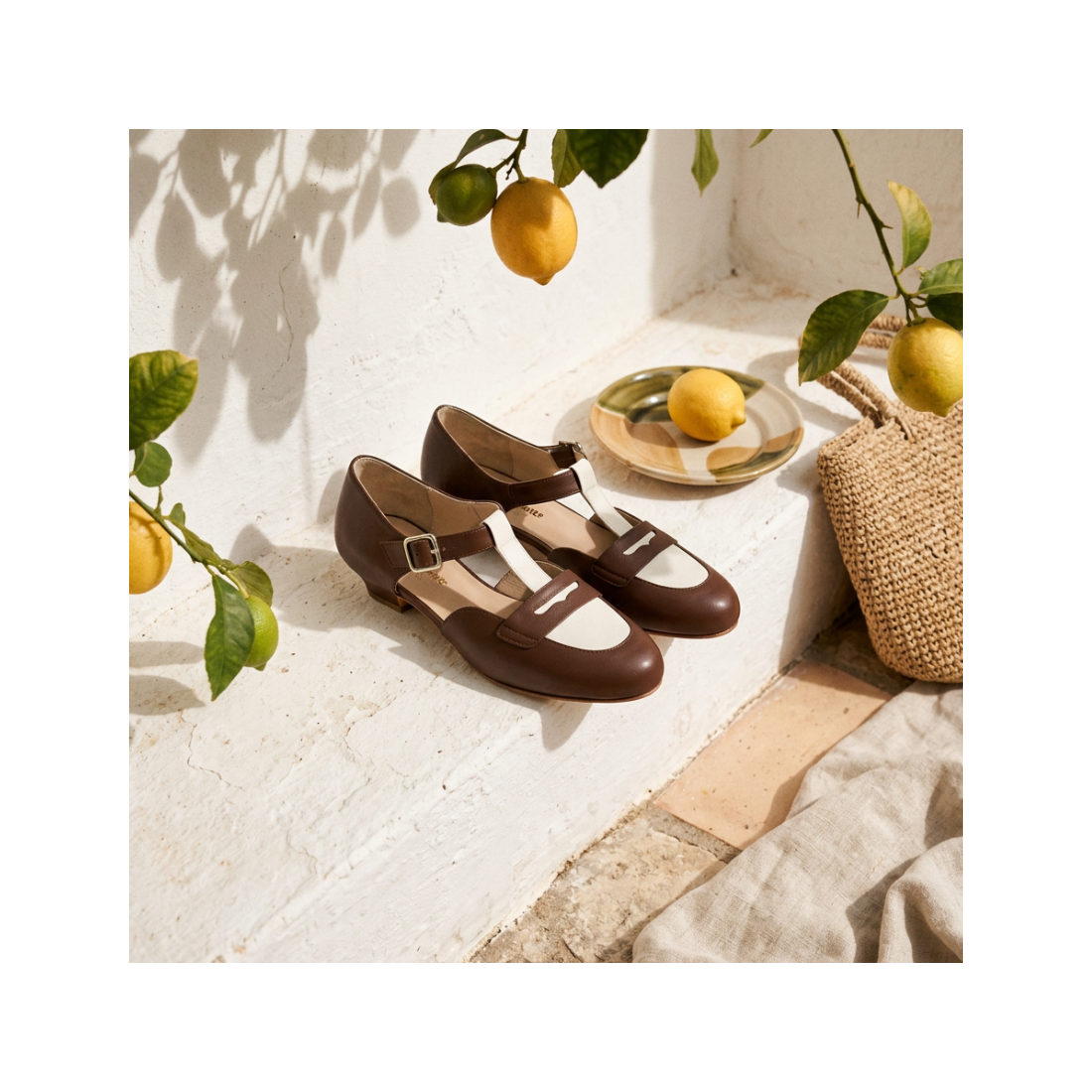 Madame Dynamite Wide fit - Mocasines Brown & White thumbnail 6