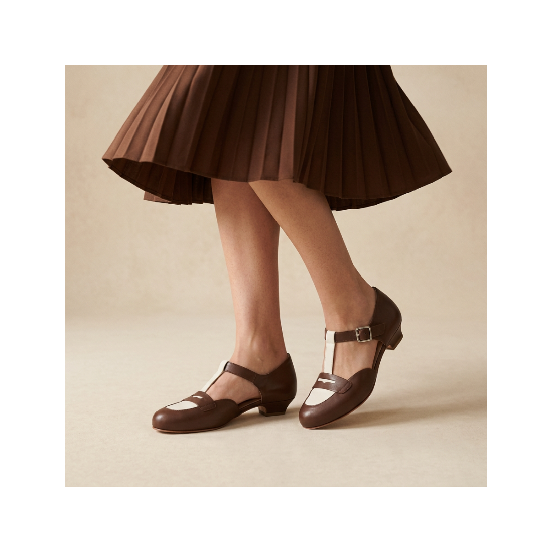 Madame Dynamite Wide fit - Mocasines Brown & White thumbnail 2