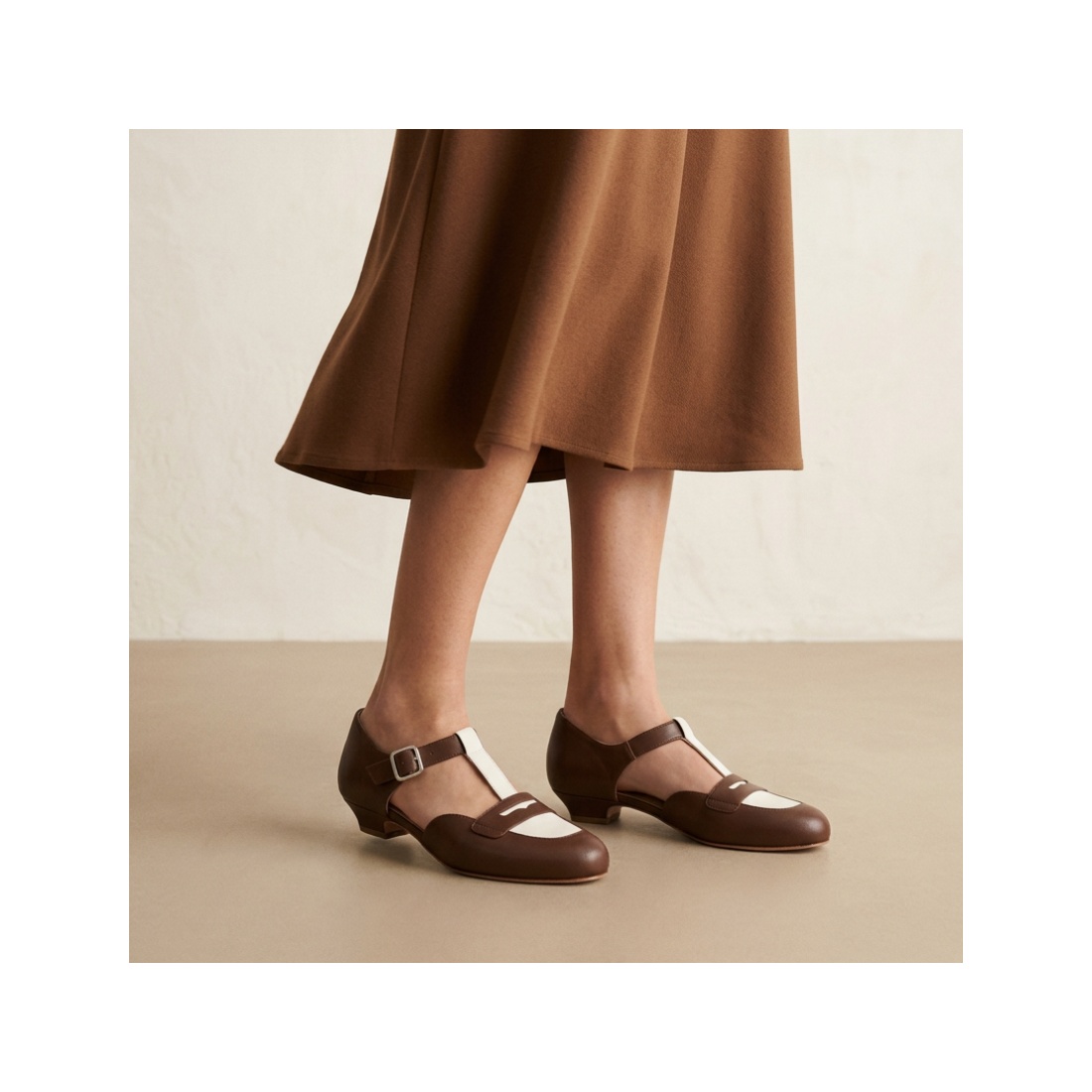 Madame Dynamite Wide fit - Mocasines Brown & White thumbnail 5