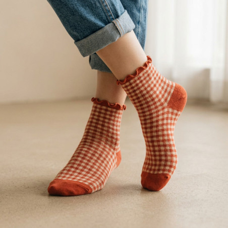 ORANGE VICHY-SOCKEN