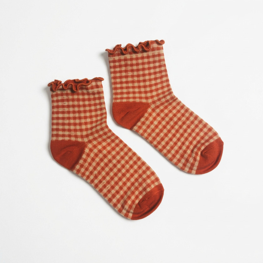 ORANGE VICHY SOCK