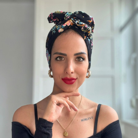 Turbante con estampado floral