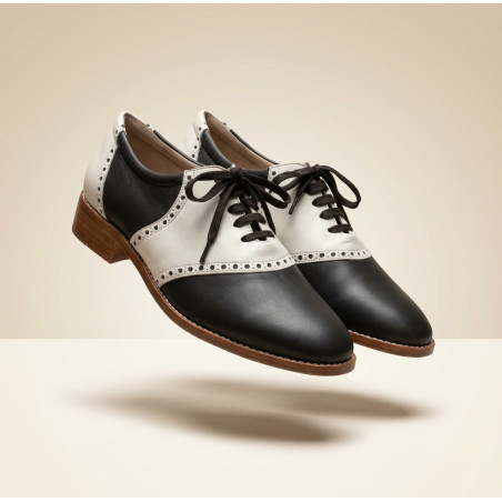 Saddle shoes dark chocolate and cream - For men