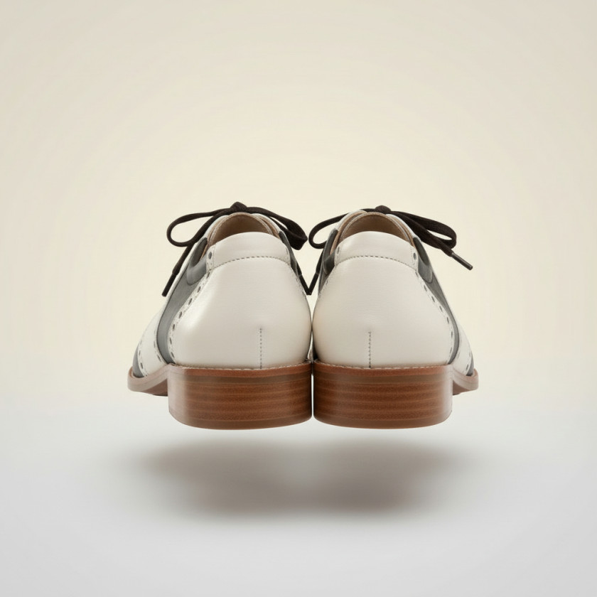 Saddle shoes dark chocolate and cream...