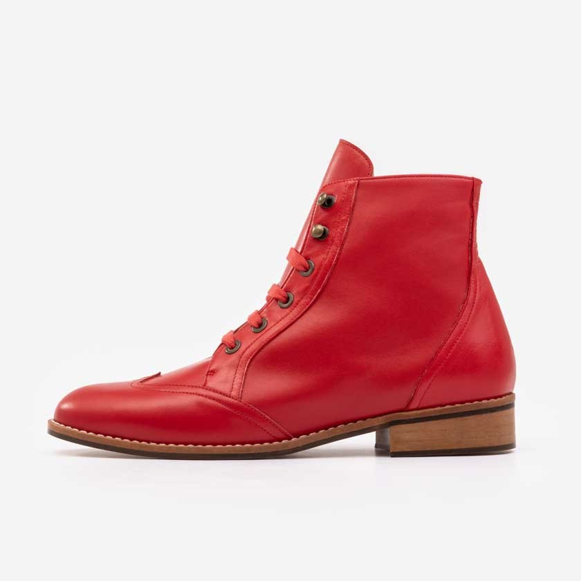 Alma Vintage Boots Red