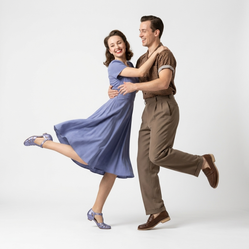 Mocasines marrones para bailar swing...