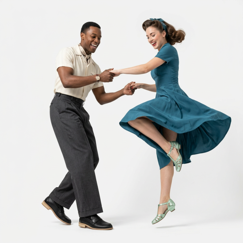 Mocasines negros para bailar swing -...