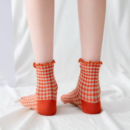 ORANGE VICHY SOCK