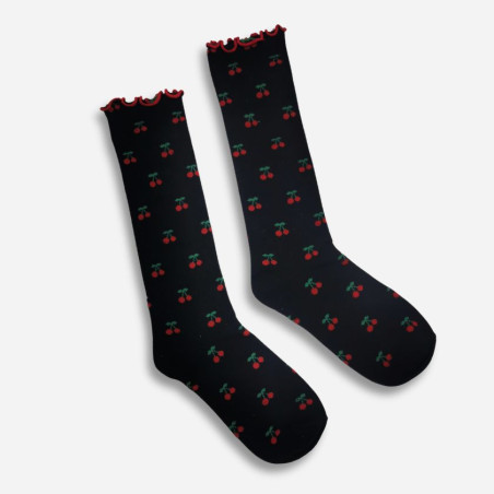 CHAUSSETTES CERISE NOIRE